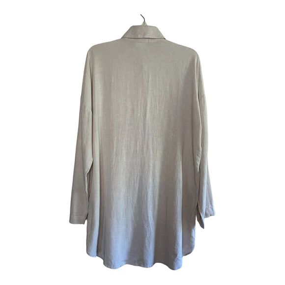 J JILL PURE JILL woman's size small S linen blend button long sleeve tunic top - Picture 10 of 10